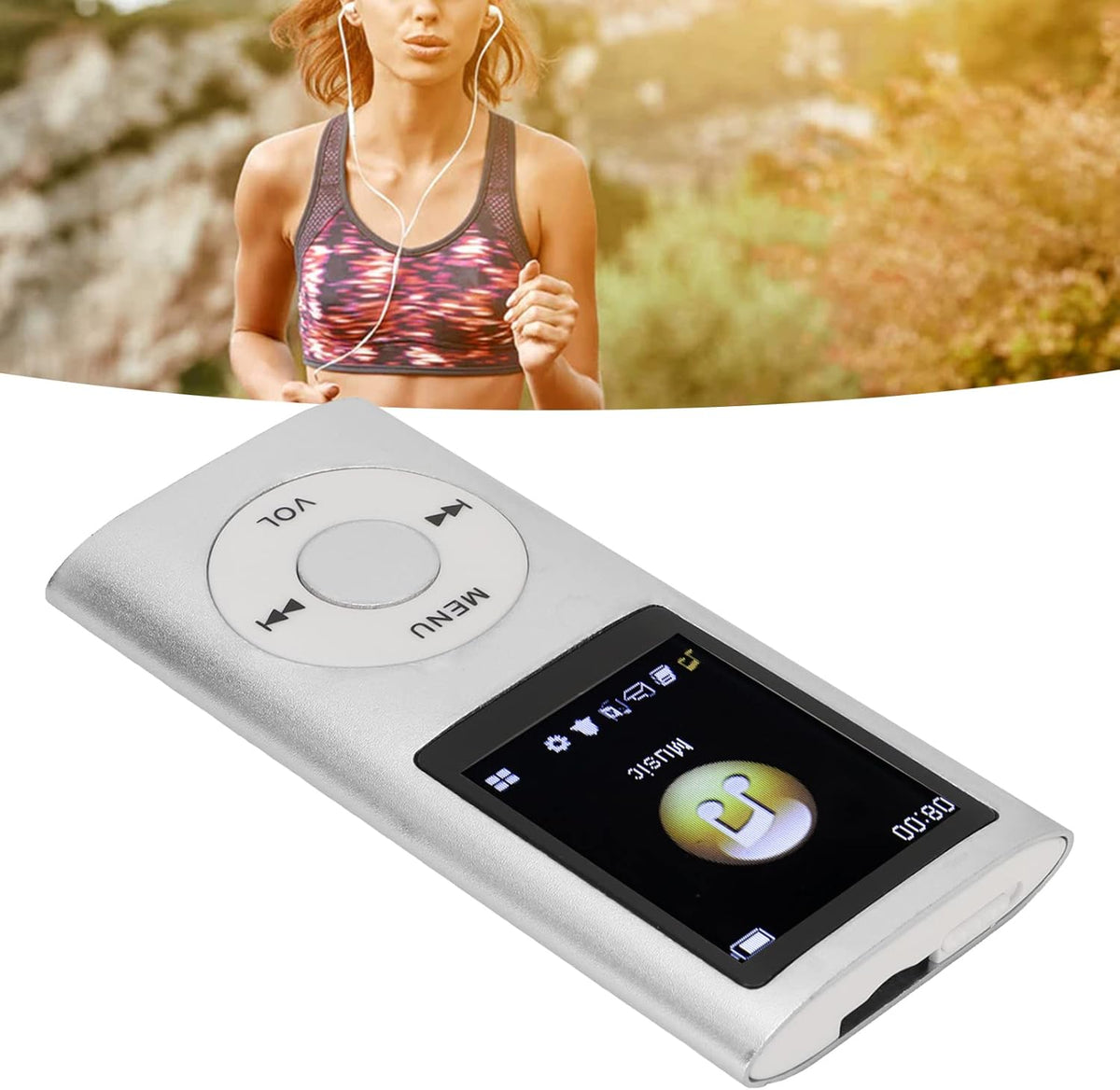 Cuifati MP3 64GB .8 Inch MP3 Player, Music Player Lossless Music LCD Screen Portable Music Player, Includes Charging