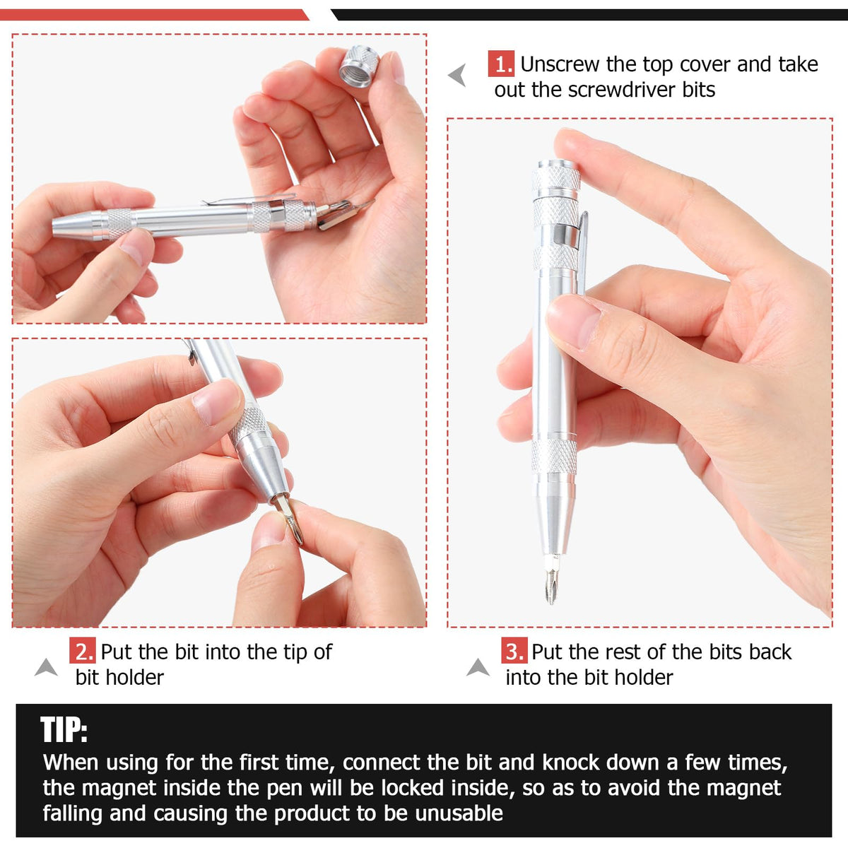 Mudder Pen Screwdriver Gifts Multitool Handy Tool 8 in 1 Magnetic Pocket Screwdriver Precision Function for Mini Gadgets(12 Pieces)