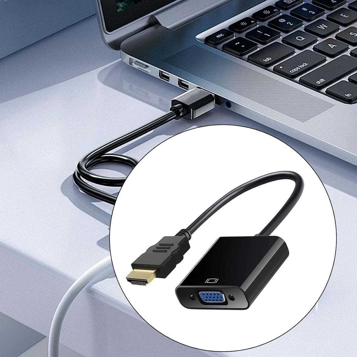 YWLUUOO 1080P HDTV to VGA Adapter Converters Output Computer Connector Dongle for Laptop PC Monitor Projector HDTV