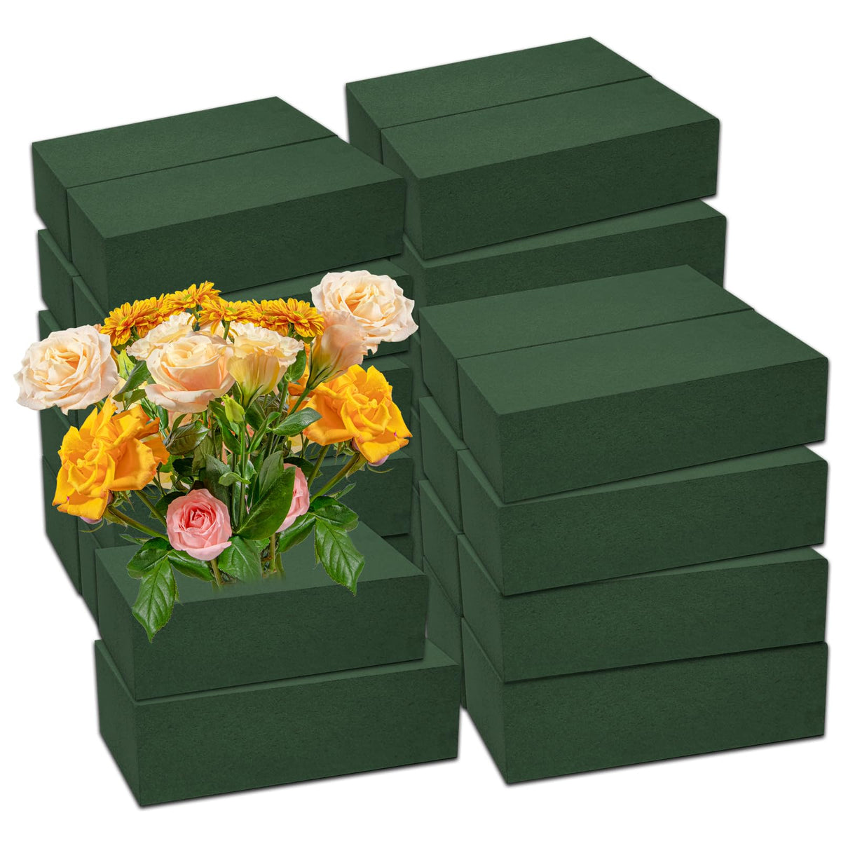 CANIPHA 30Pieces Floral Foam Blocks, Green Floral Foam for Flower Arrangements, Flower Foam Blocks Florist Foam Dry Foam Plant Foam Wet Foam for Artificial Flowers, (5.5 X 3.2 X 1.8 Inches)