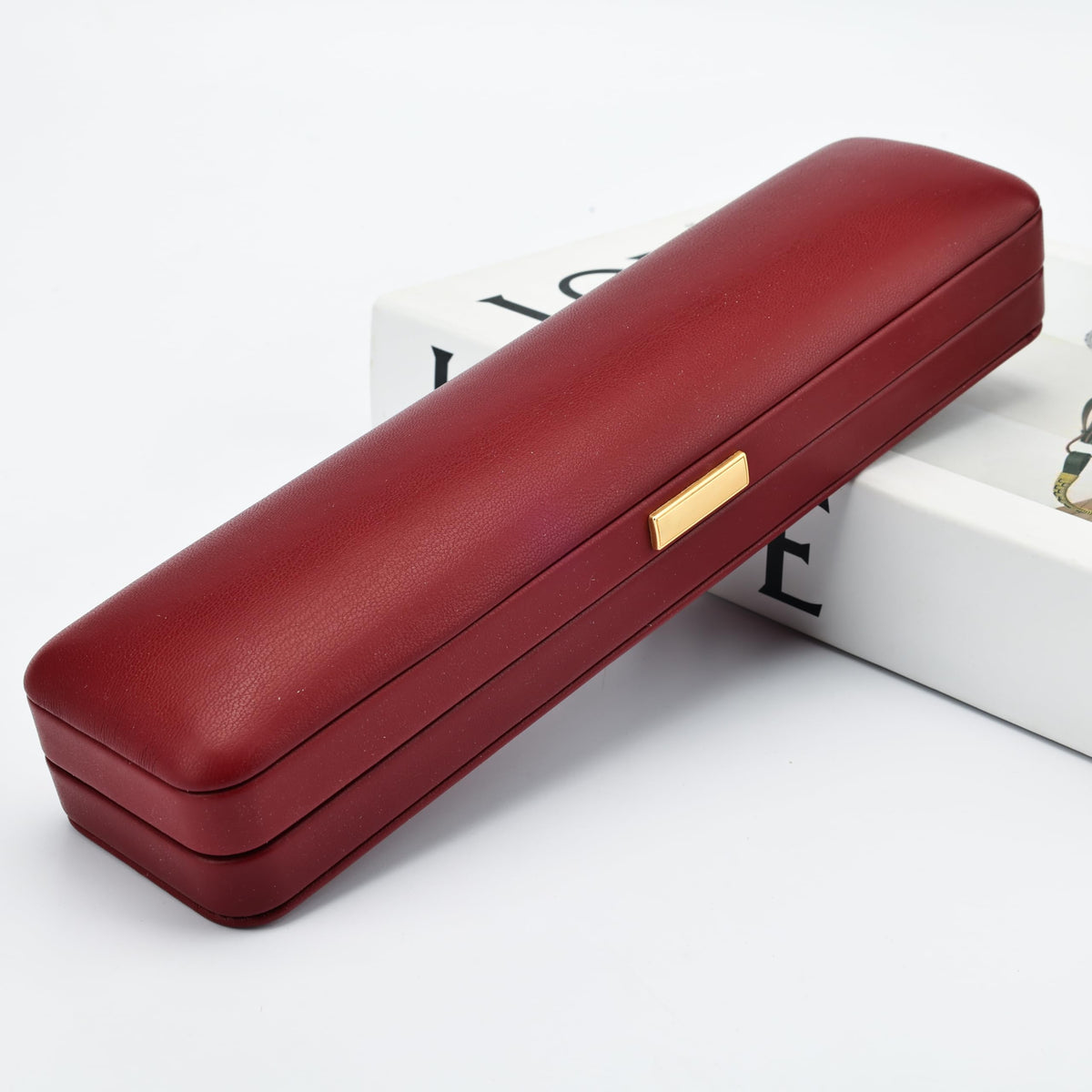 Luxury Burgundy Leather Jewelry Box with Soft Velvet Lining, Elegant Storage Case for Necklaces, Earrings, Bracelets & Watches, Small Travel Organizer Skin-friendly Artificial Leather Cover Gift