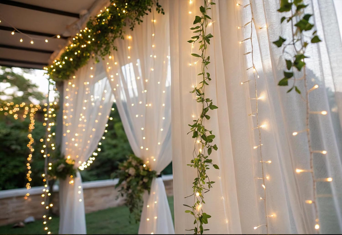Solhice LED Curtain Lights - 800 Warm White Twinkle Lights for Outdoor & Indoor Décor | 40ft x 10ft