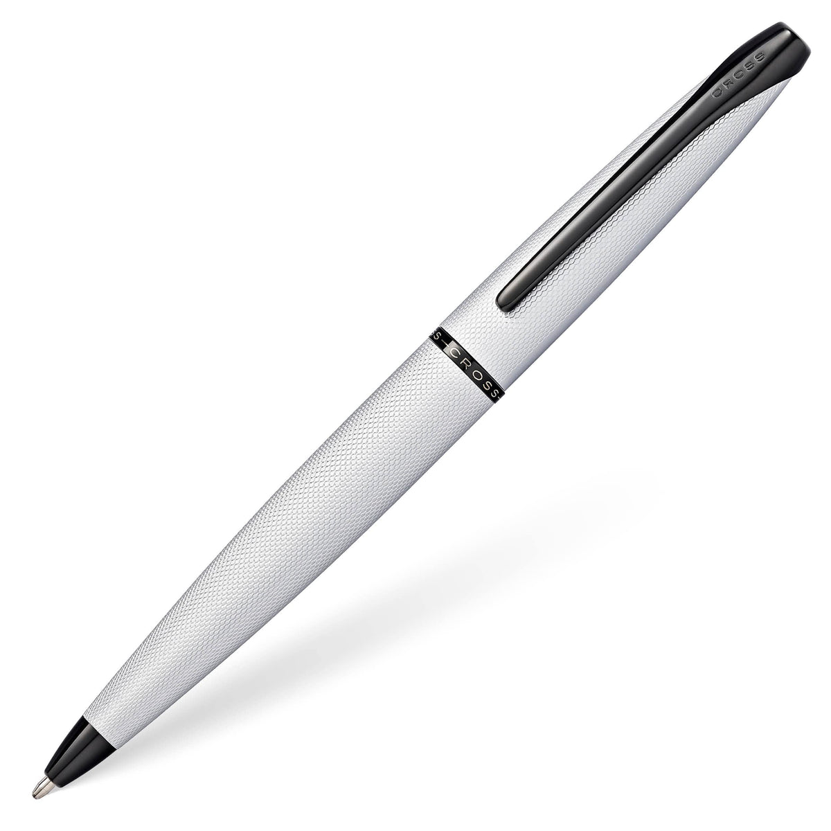 Cross ATX Refillable Ballpoint Pen Presented in a Luxury Gift Box - Medium Point, Black Ink, Sandblasted Chrome