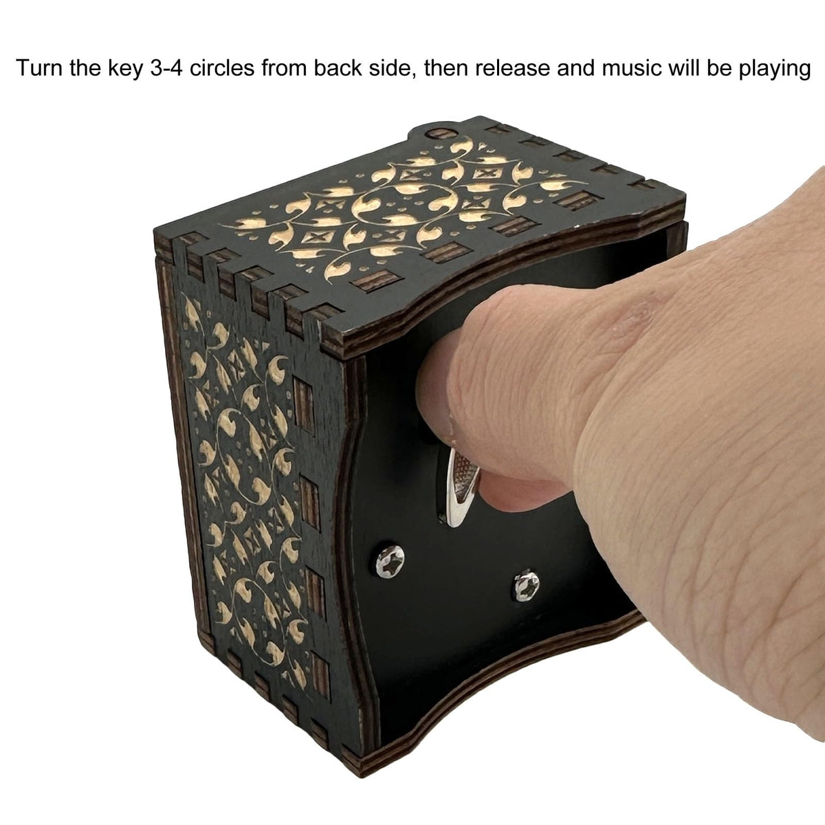 Pursuestar Edelweiss Wind Up Music Box, Vintage Engraved Wood Mechanism Musical Gifts for Birthday Mother's Day Valentine's Day Christmas Thanksgiving
