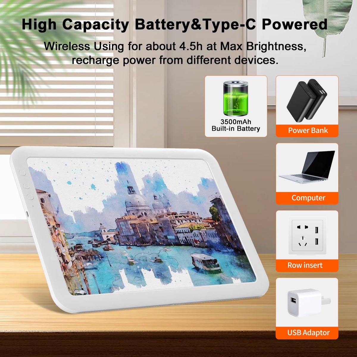 Rechargeable A3 LED Light Box with Carry Bag, elice Wireless Lightbox Drawing Light Table Light Pad Light Copy Board for Artist Sketching, Up to 6670 Lux Super Bright Lightpad for Cricut Weeding Vinyl