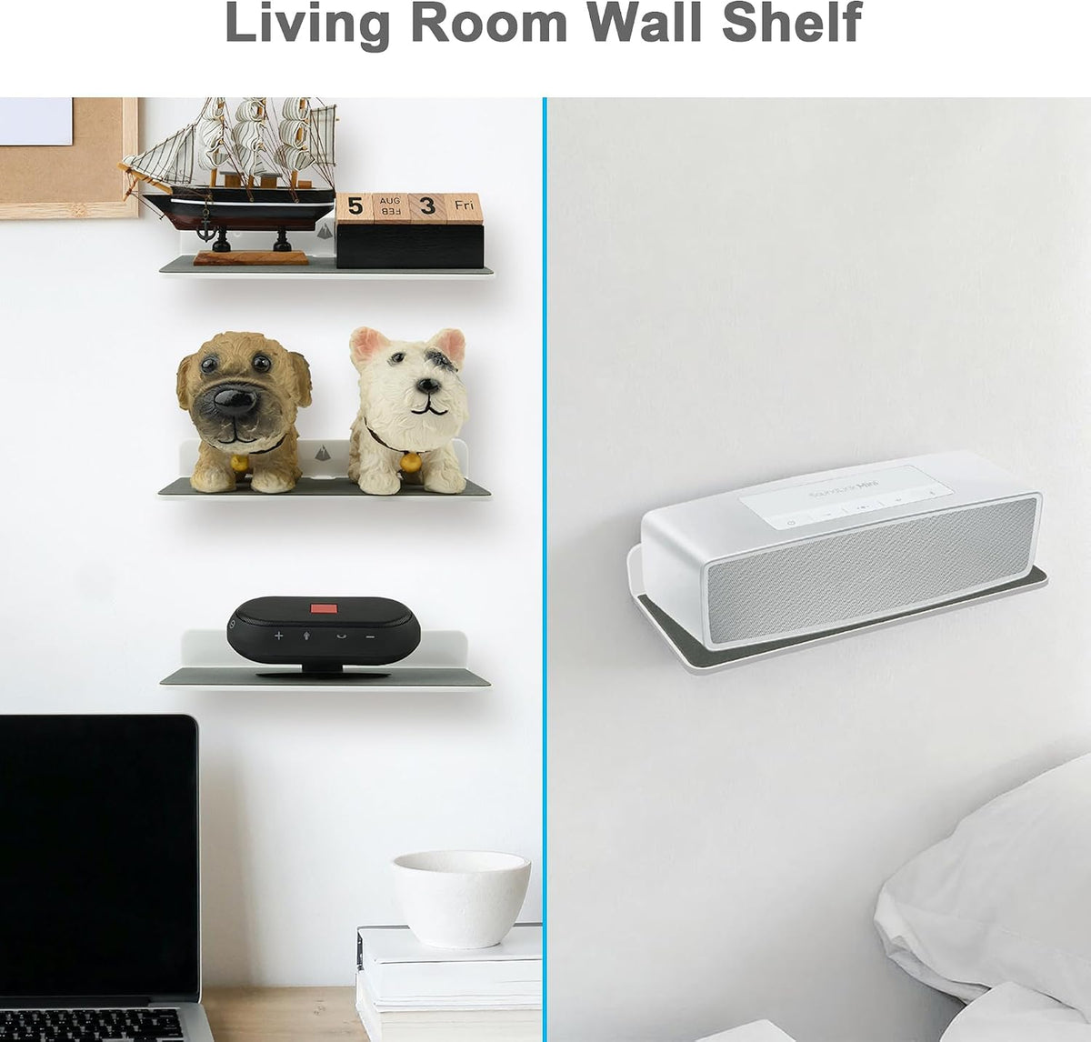 (9-Inch TXEsign Wall Shelf Speaker Stand, Small Wall Holder Speaker Mount for Webcam, Cell Phones, Display Shelf