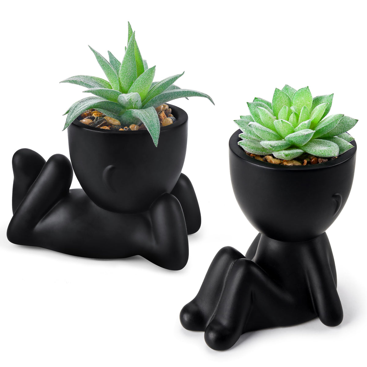 Der Rose 2 Pack Fake Plants Succulent Plants Artificial for Home Bathroom Living Room Office Decor