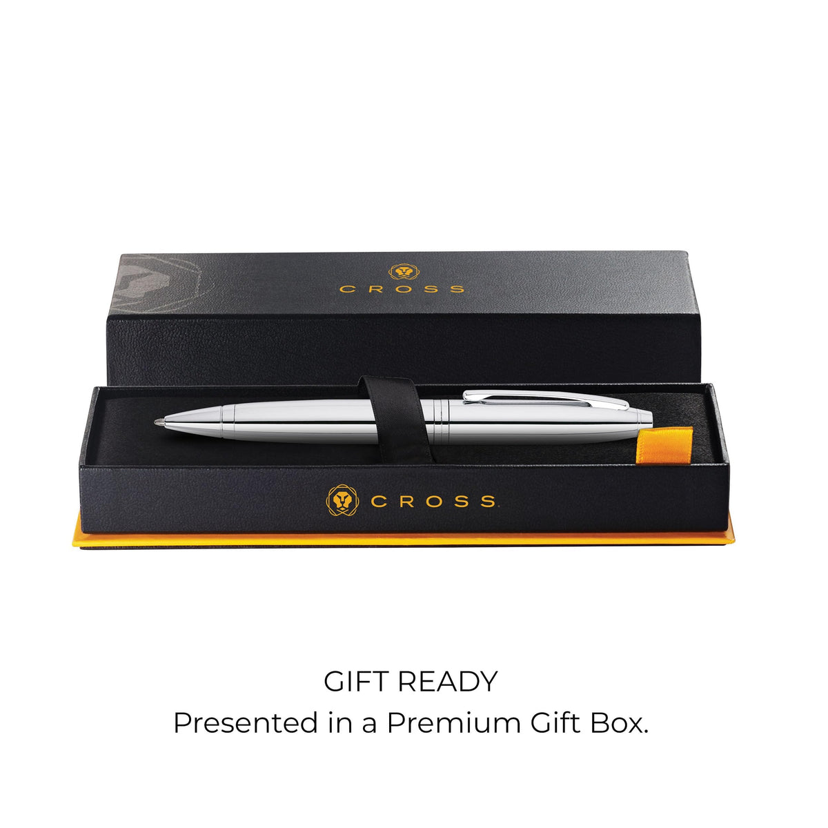 Cross Calais Polished Chrome Ballpoint Pen - High-End Pen for Everyday Use - Professional Desk Essential - Smooth Writing - Durable Construction - Black Ink - Gift Box Included