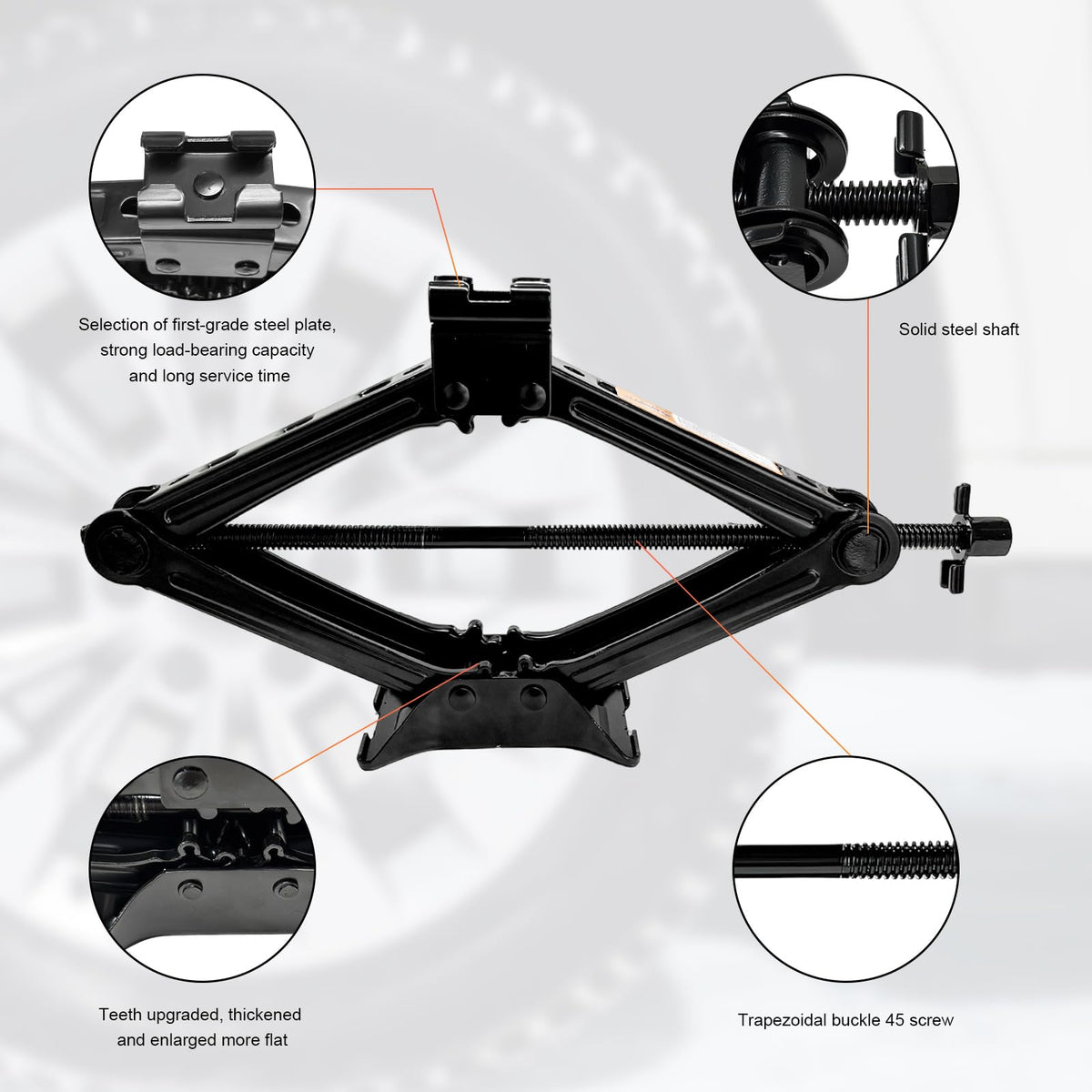 KVAEY Car Jack Kit, 2 Ton (4409 lbs) Scissor Jack Portable Tire Changing Tool with Lug Wrench, Heavy Duty Scissor Lift Jacks Universal Emergency Kit for Sedan SUV MPV, Car Accessories