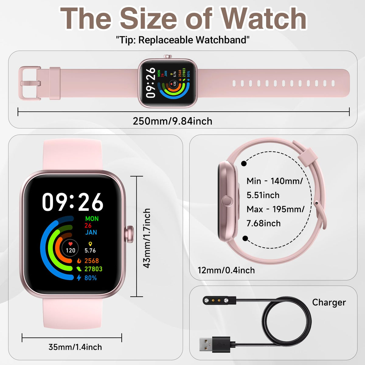 Smart Watch for Women Men with Bluetooth Call, Alexa Built-in Smartwatch, 1.83"DIY Dial Fitness Watch with Sleep Heart Rate Monitor, 110+ Sport Modes, IP68 Waterproof Watch Compatible with Android iOS