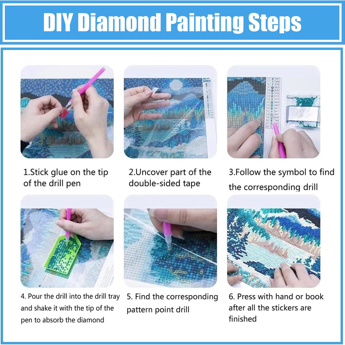 ARTISTKISS 6 Pack Butterfly Diamond Art Kits for Adults - 5D Diamond Painting Kits for Beginner,DIY Flowers Round Full Drill Paintings with Diamonds Gem Art for Adults Home Wall Decor Gifts 12x16inch