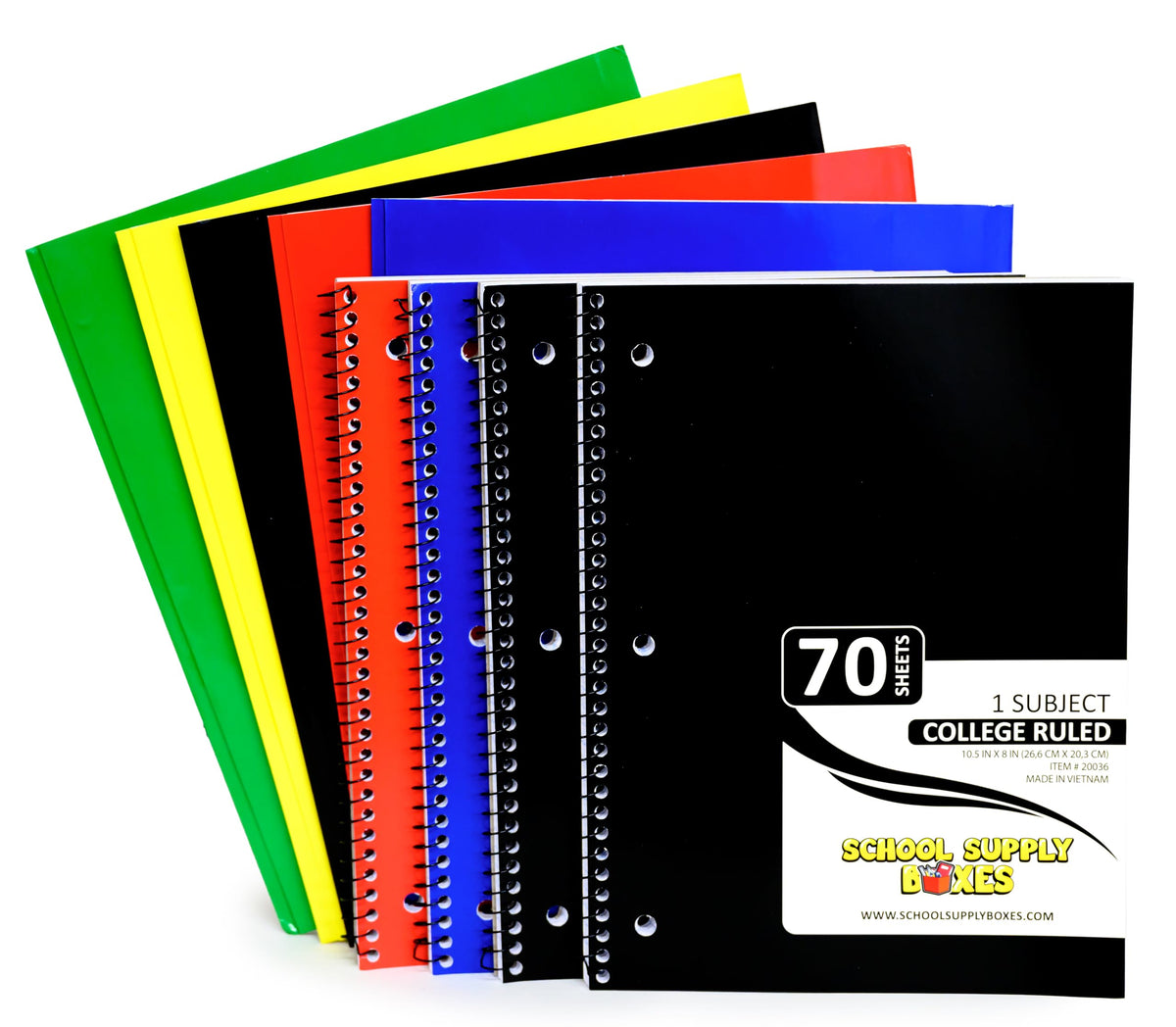 High School Writing Bundle | 1 Box - 51 Pieces per Box | School Supply Boxes - Back to School Essentials | Includes Composition Books, Loose Leaf Paper, Index Cards, 12 ct. Pens & More