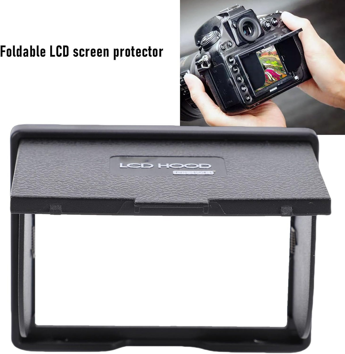 ASHATA 3.2in Camera Viewfinder Sunshade, Wide Screen Magnet Hood Viewfinder Professional Optical Sunshade Effectively