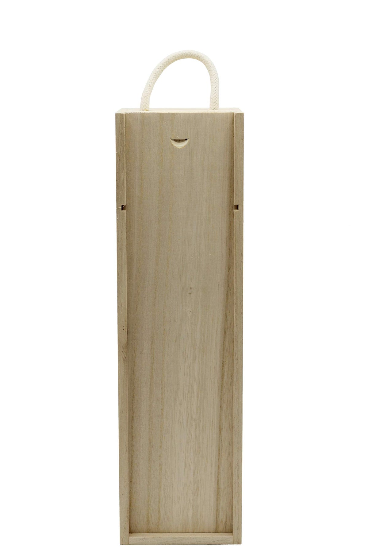 Creative Hobbies Wooden Wine, Liquor Bottle Box, Single Wine Bottle Wood Storage Gift Box with Rope Carry Handle for Birthday Party, Housewarming, Wedding, Anniversary, 13.75 x 4 x 4 Inches