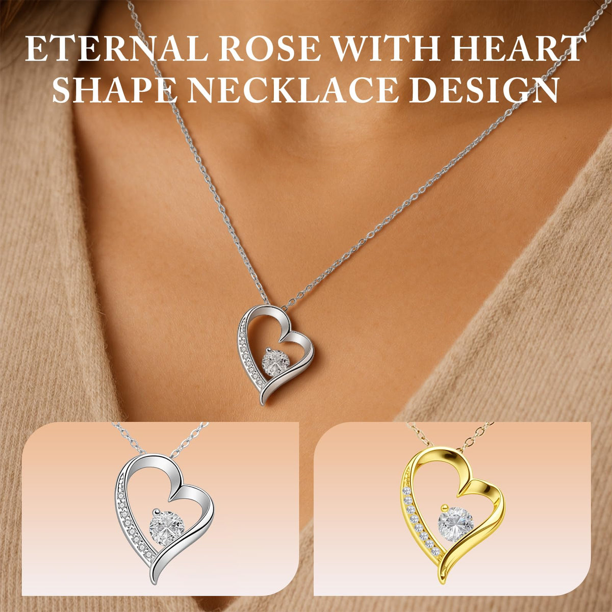 iceevery Forever Rose,Flowers,Preserved Roses with Necklace,Preserved Real Rose with Necklace,Flowers for Delivery Prime,Rose in A Box,Romantic Gifts for Mama,Mother(Sliver to My Lover)