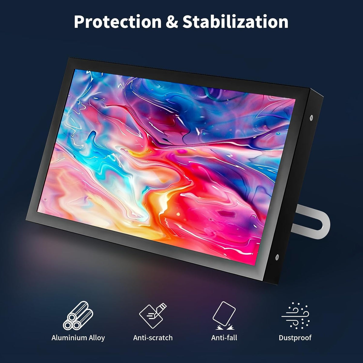 CUQI 7 Inch 1024600 Small Monitor, IPS Mini Monitor with Built-in Speakers/HDMI/VGA/AV Input for Raspberry Pi, PC, TV