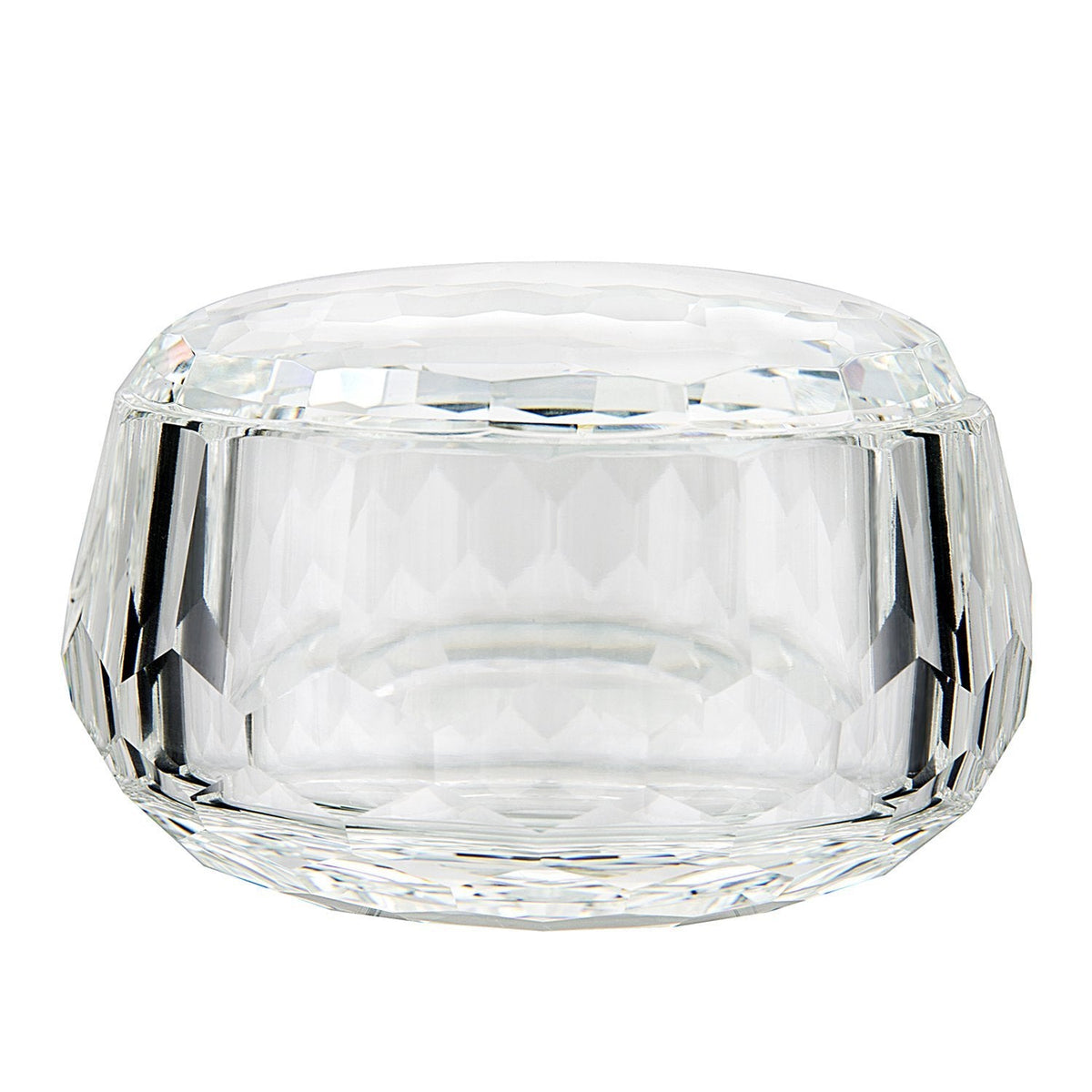 DONOUCLS Crystal Candy Dish, Nut Bowl with Lid 3" x 4.7" Decorative Crystal Bowl&Jar for Home Wedding Table
