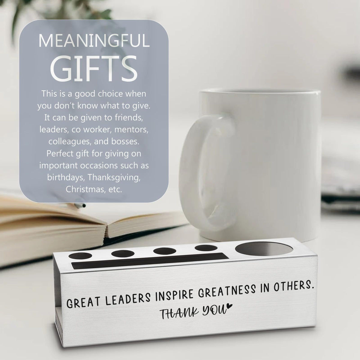 vizuzi Leadership Gifts for Women, Men, Leader Pencil Holder, Leader Appreciation Thank You Gifts, Team Women Leader Boss Day Birthday Gifts Office Cubicle Desk Pencil Holders & Pen Holders Zgg10
