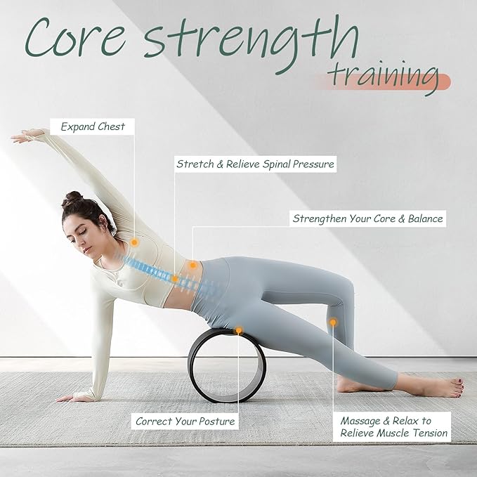 Back Roller, Foam Roller for Neck & Back Pain Relief, Yoga Wheel for Deep Tissue Muscle Massage, High Density Foam Tool for Physical Therapy, Stretching & Exercise(3 Pack)