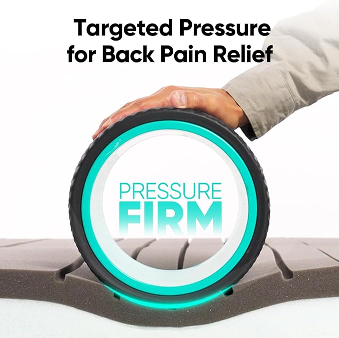 FitBeast Back Roller - Deep Tissue Massage Wheel, Yoga Wheel & Back Stretcher for Pain Relief (9'', Blue)