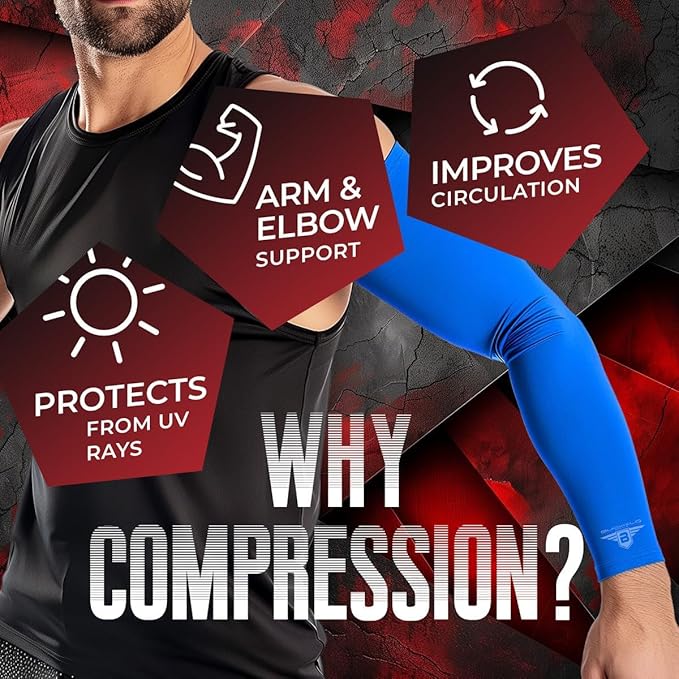 Bucwild Sports Baseball Arm Sleeve - Youth & Adult 1 Pair - Football Basketball Cycling Tennis