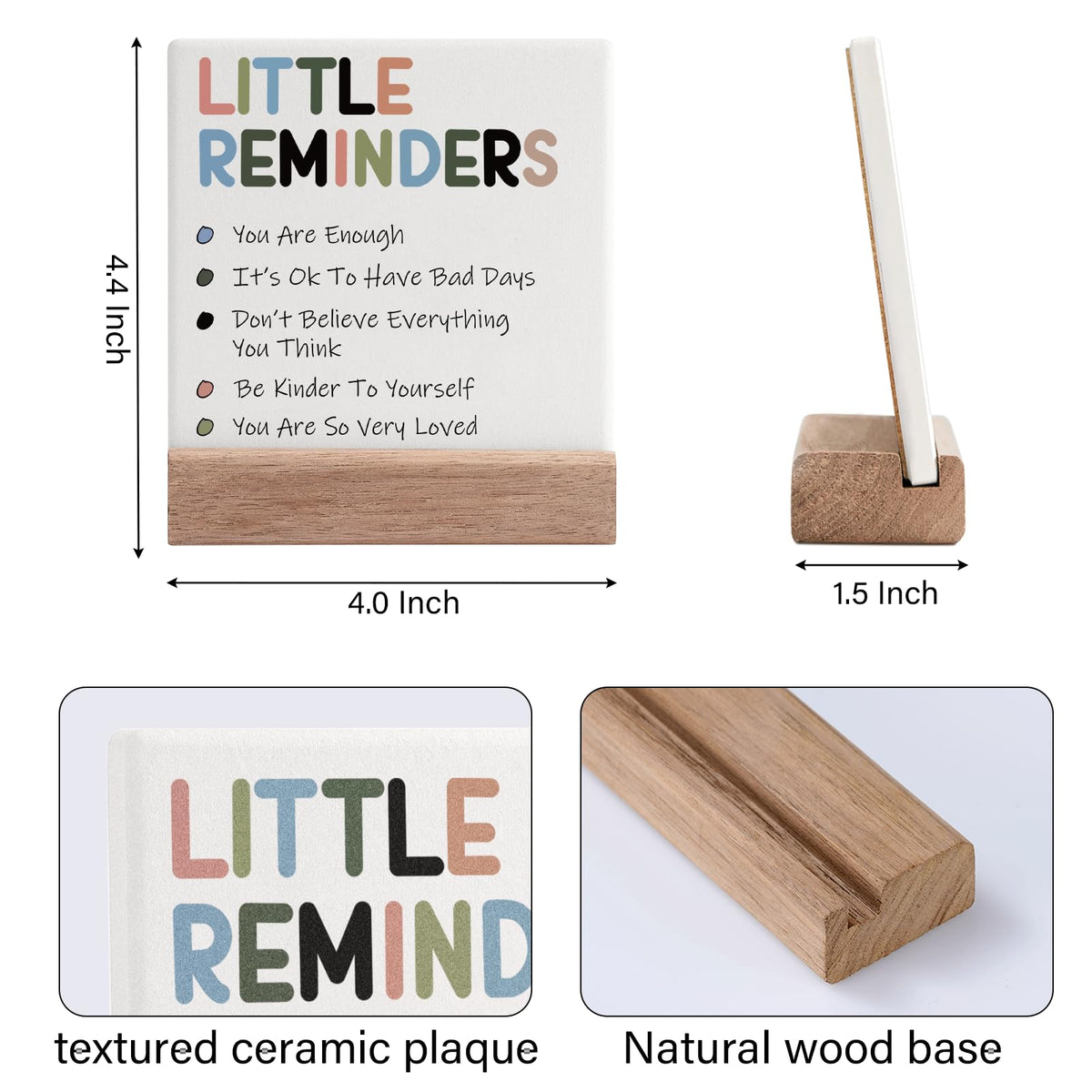 Encouragement Gifts for Women Little Reminders Desk Sign - Mental Health Gifts Dorm Decor for College Girls Positive Gifts Inspirational Decor Motivational Plaque Cheer Up Presents Uplifting Gifts