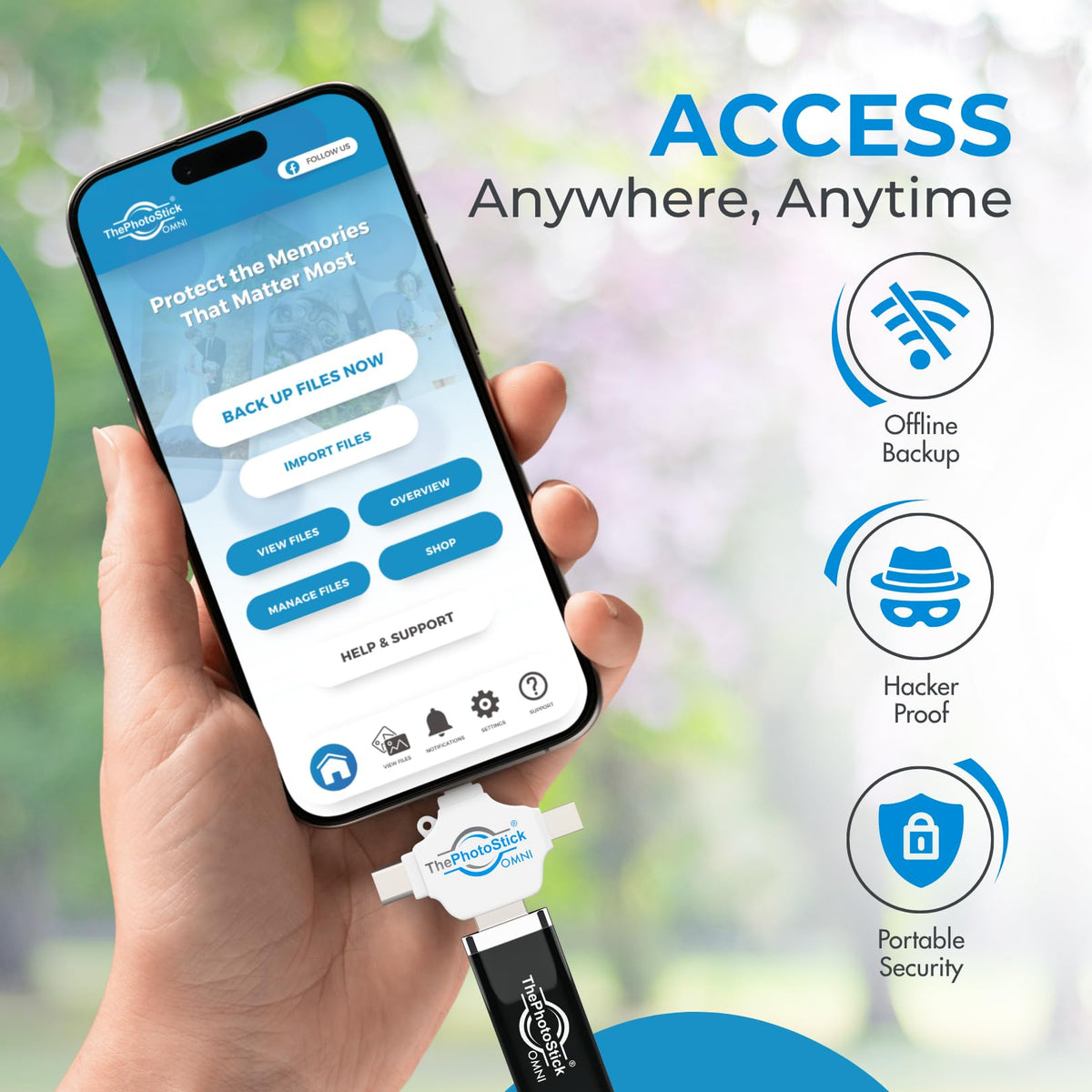 ThePhotoStick Omni 128GB - Secure Photo & Video Backup | ThePhotoStick Omni Protective Case - Water Resistant & Shockproof USB Storage