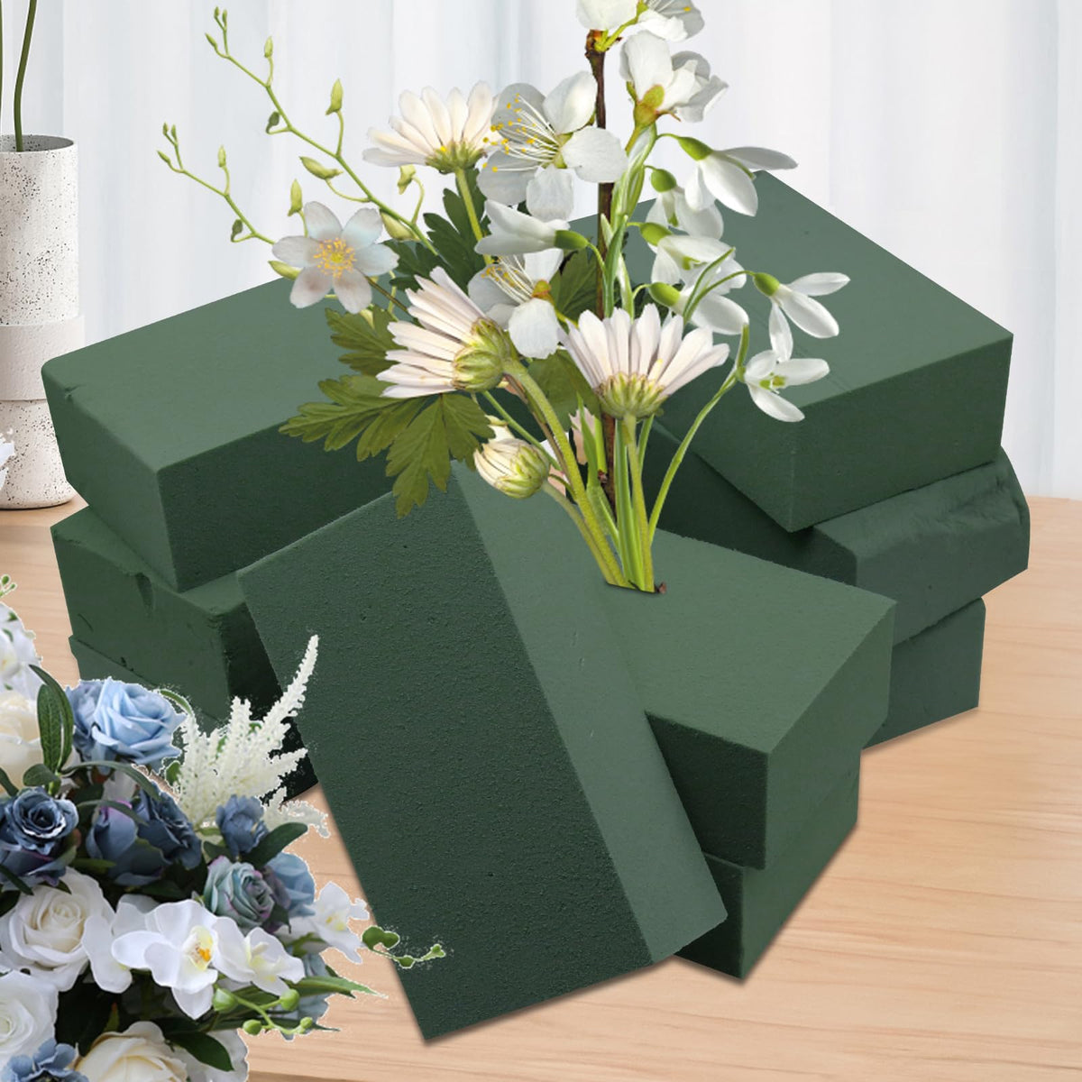 CANIPHA 30Pieces Floral Foam Blocks, Green Floral Foam for Flower Arrangements, Flower Foam Blocks Florist Foam Dry Foam Plant Foam Wet Foam for Artificial Flowers, (5.5 X 3.2 X 1.8 Inches)