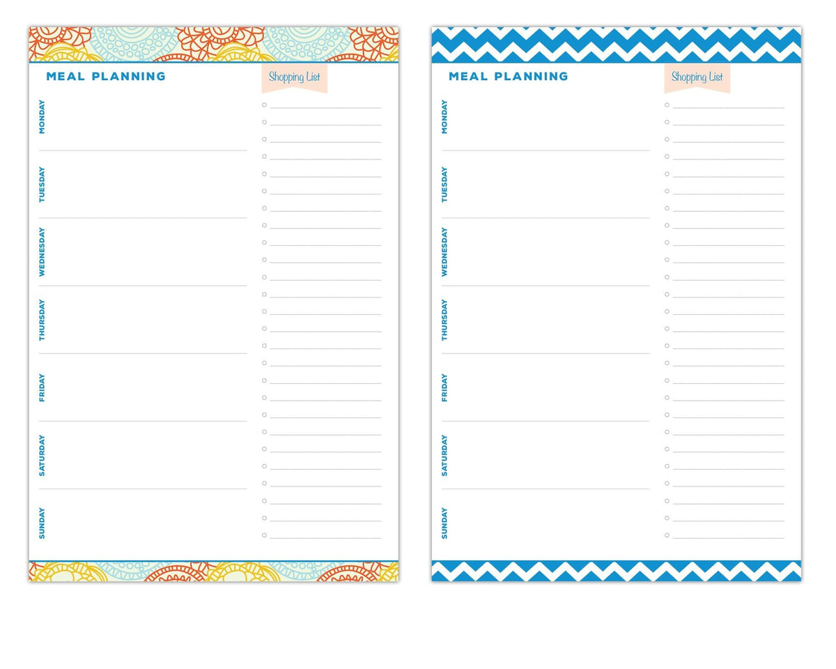 Meal Planning Pad 6"x9", 80 Sheets Per Pad