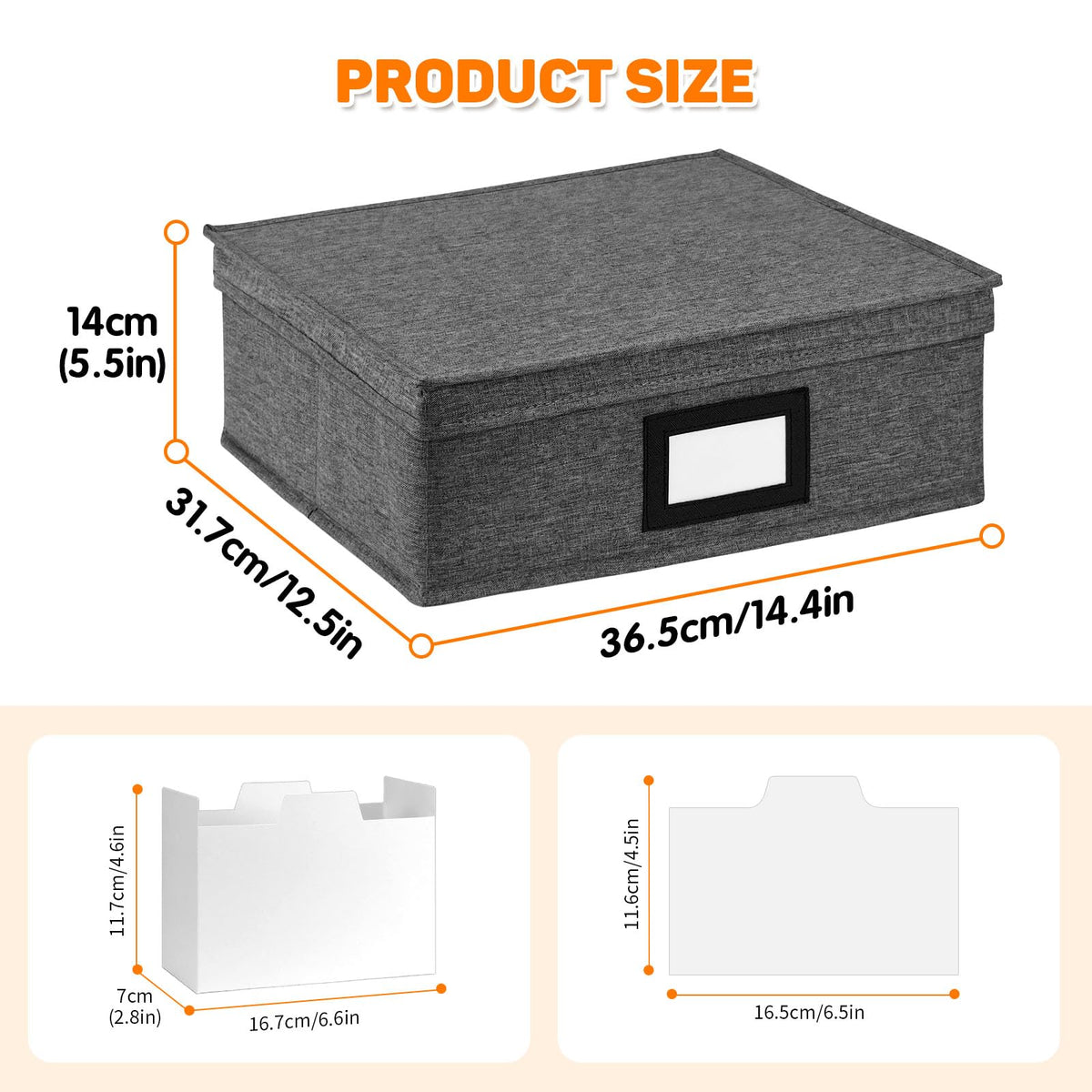Photo Storage Box with Lid, Photo Organizer Box Fits Holds up to 1700 and 4x6 Pictures, with 8 Adjustable Dividers, 60 Labels, Photo Album Box for Envelopes, Scrapbooking, Recipes, Cards, Stamps
