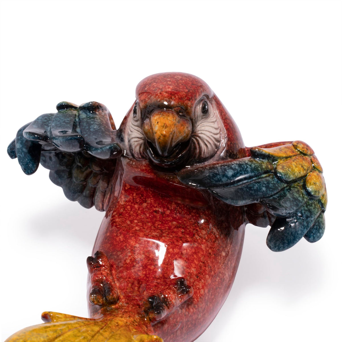 Hodao Cute Parrot Phone Stand Holder for Desk – Ocean & Animal Figurine Phone Holder Decoration Unique Gift for Friends, Family, Office & Home Decor (Red-Parrot)