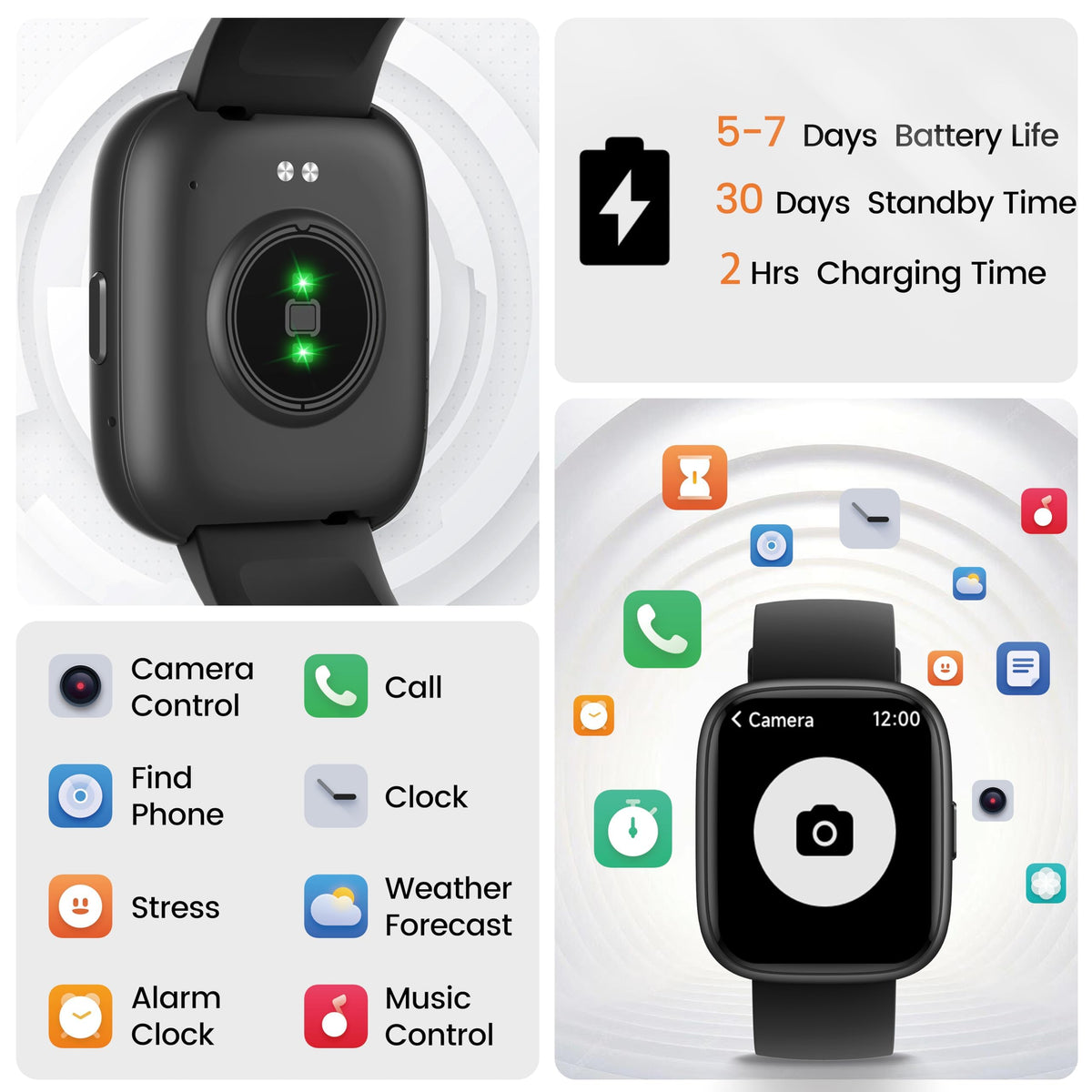 Smart Watch with Alexa Built-in, 1.83" HD Touchscreen Fitness Tracker with Bluetooth Calling, Fitness Watch with Heart Rate/Sleep Monitor, 120+ Sports Modes, IP68 Waterproof Smartwatch for Android iOS