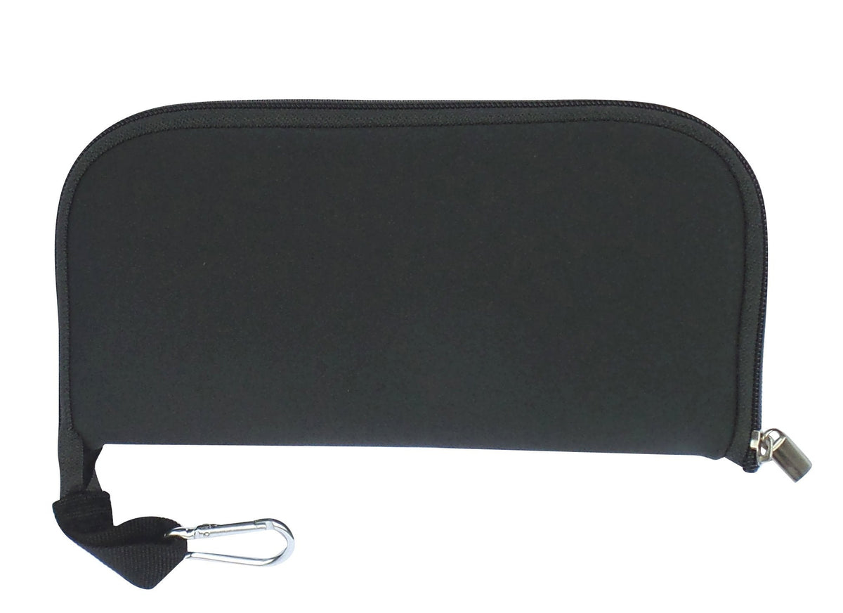 Travel Mouse Case Electronics Organizer Convertible Bag | Laptop Cord Cable Accessory Pouch with Extra Rolled Up Travel Mouse Pad | Pouch Unzips Flat Into Mouse Pad (Solid Black)
