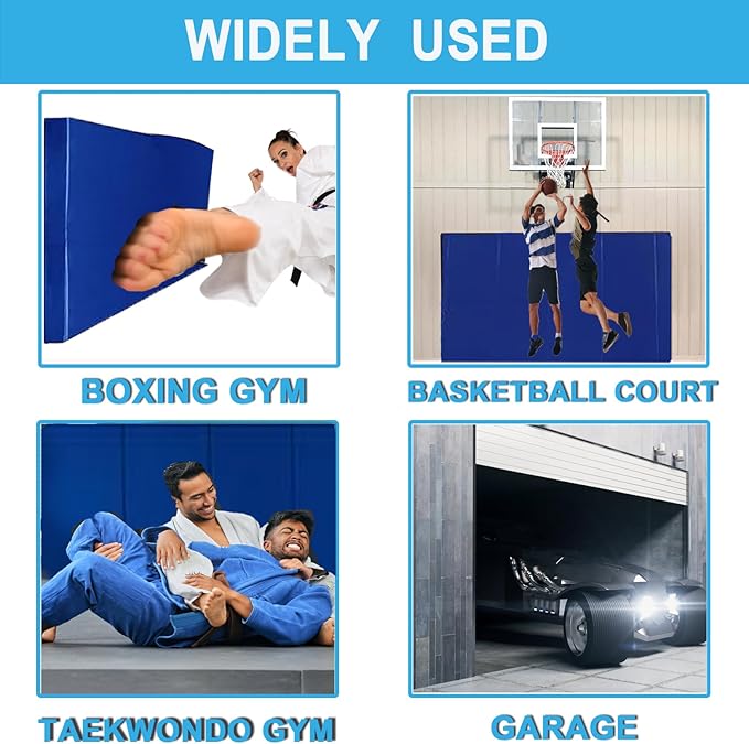 Basketball Wall Panels, 2" Thick Wall Pads for Gym, Gym Wall Padding with Waterproof Leather, Anti Collision Padded Foam Mat Protection for Kids Basketball Hoops