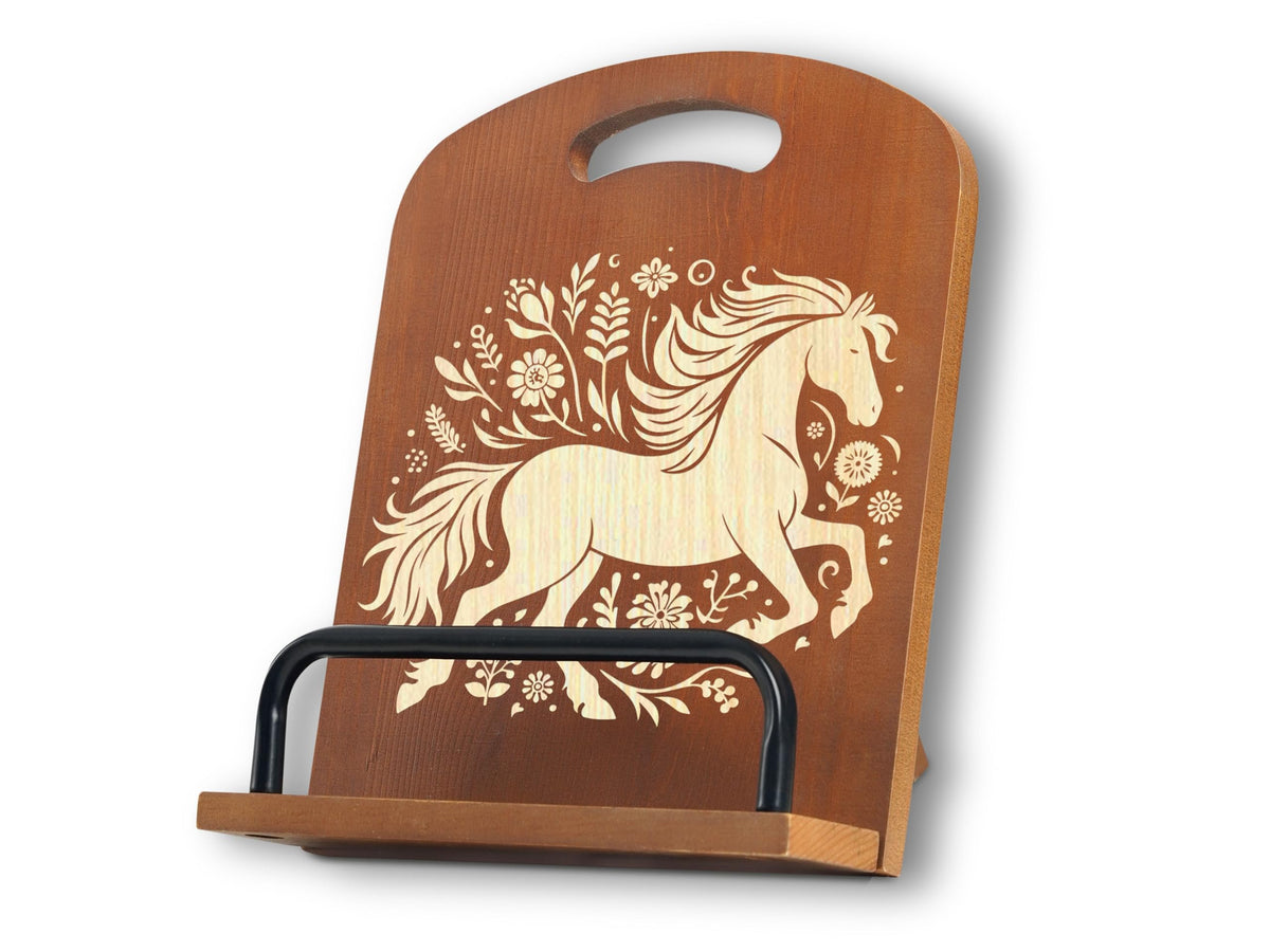 InnoBeta Horse Gifts for Women, Cookbook Stand for Kitchen Counter, Perfect Gifts for Horse Lovers on Birthday, Adjustable Tablet Recipe Book Holder, Unique Kitchen & Home Decor