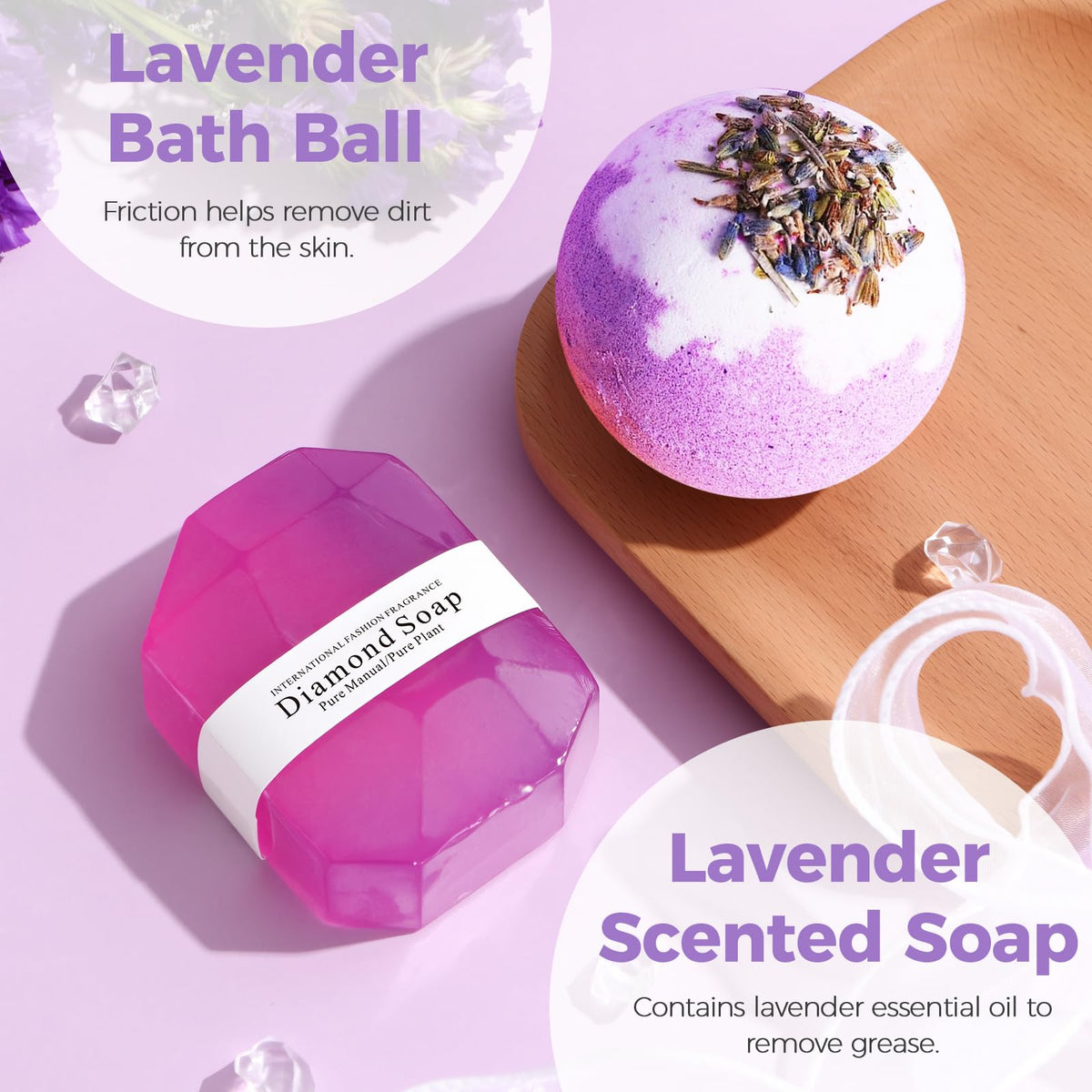 MEINESQIS Birthday Gifts for Women Gift Basket, Lavender Spa Gift Set with Cozy Flannel Blanket, Self Care Care Package Gift Box for Her, Mom, Wife, Sister, Best Friend, Girlfriend (Purple)