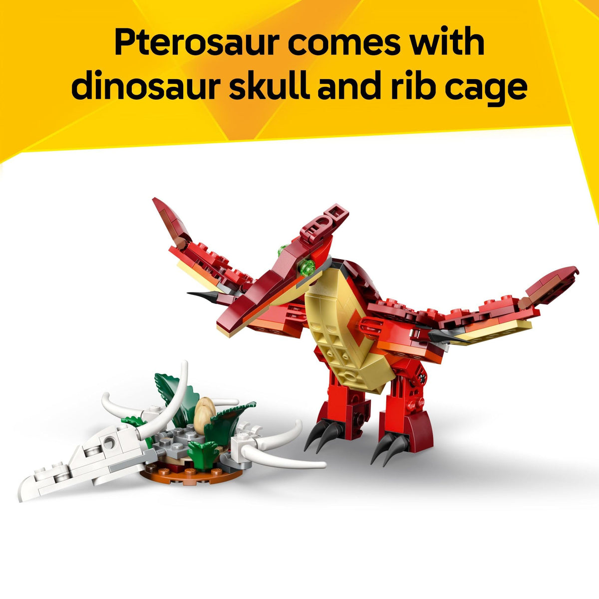 LEGO Creator 3 in 1 Fierce Dinosaur Building Toy for Boys & Girls, Ages 8+ - Gift for Birthdays - Kids Build 1 of 3 Prehistoric Animal Figures - 31379