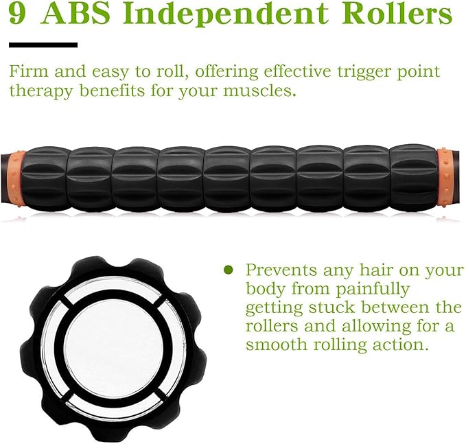 Muscle Roller Stick for Athletes - Massage Roller to Reduce Muscle Soreness, Cramping & Tightness in Legs, Arms, Back & Calves-Body-Building Apparatus