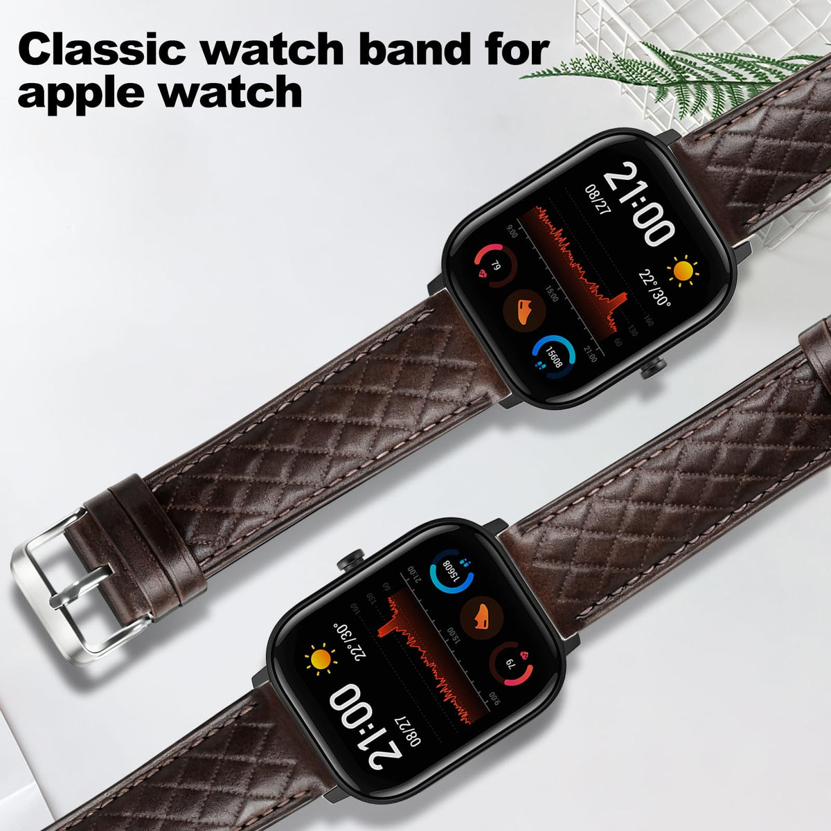 Women Genuine Lether Watch Band for Apple Watch, Dressy Soft Leather Watch Strap for Small Wrist, Compatible with Apple Watch Series 11 10 9 8 7 6 SE Ultra 3 2 1 38mm 40mm 41mm 42mm 44mm 45mm 46mm 49mm
