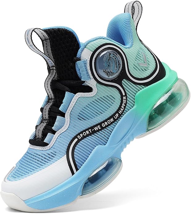 VITUOFLY Kids Basketball Shoes Boys Air Cushion Sneakers Girls Mid Top School Hoops Shoes Non-Slip Outdoor Sports Running Gym Comfortable Durable Little Kid/Big Kid