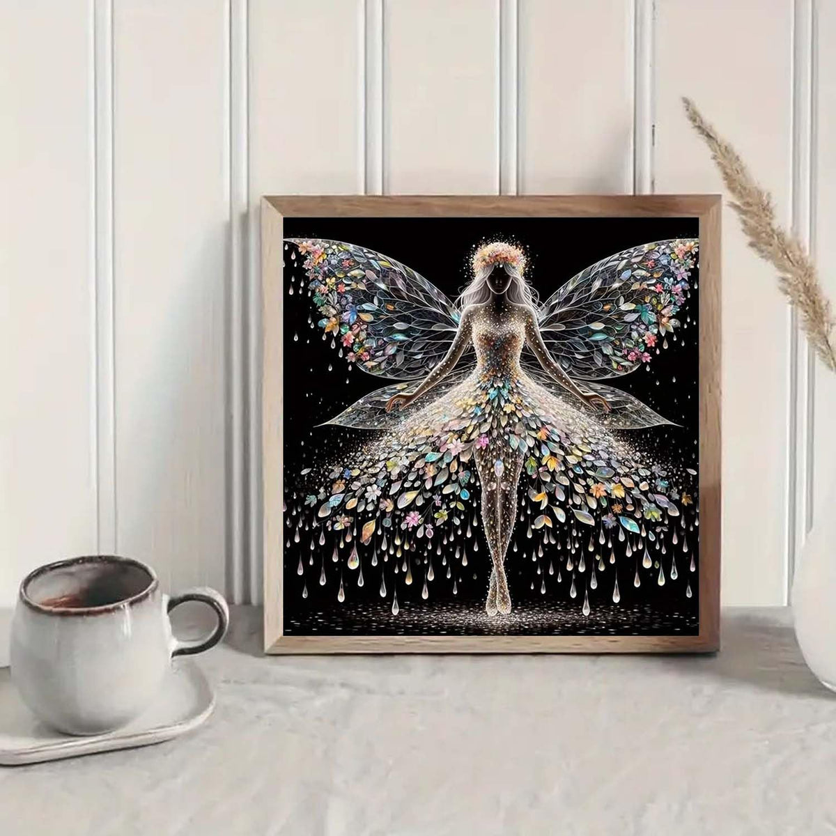 ZHUDENGXJL 5D Diamond Painting Kits for Adults,Colourful Angel Wings Fairy Diamond Art Kits for Adults,DIY Full Drill Diamond Dot Gem Art Kits for Adult Beginners,Wall Home Decor 12 X 12inch