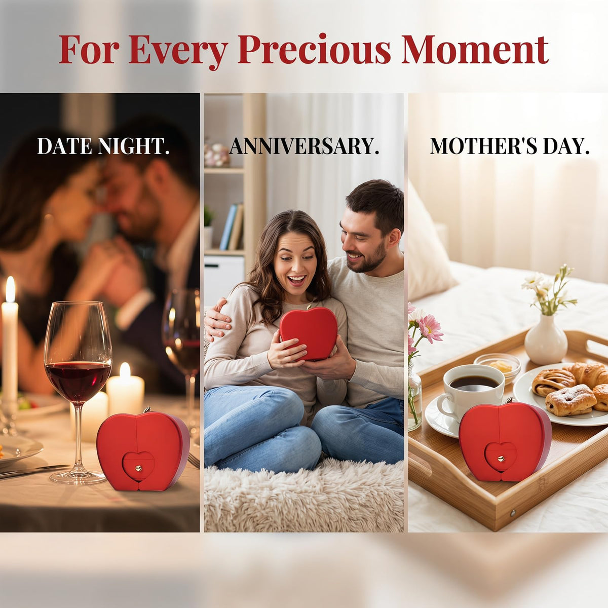 Mother’s Day Gifts for Mom Eternal Rose Gift Box with Necklace for Women, Preserved Forever Rose Jewelry Box, Romantic Valentines Day Christmas Mothers Day Anniversary Birthday Gifts for Girlfriend Wife Mom