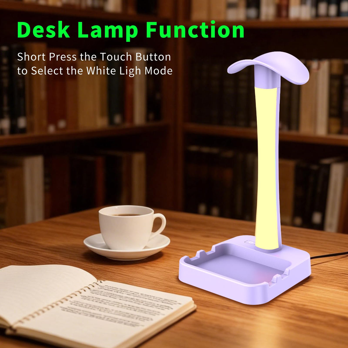 Tascaquin Headphone Stand with Charger,Gaming Headset stand with RGB Light Mode,For Airpod Max Stand,Desk Lamp,Phone Holder,Tablet Holder,desktop organizer,Gifts for Gamers & Music Lover (Purple)