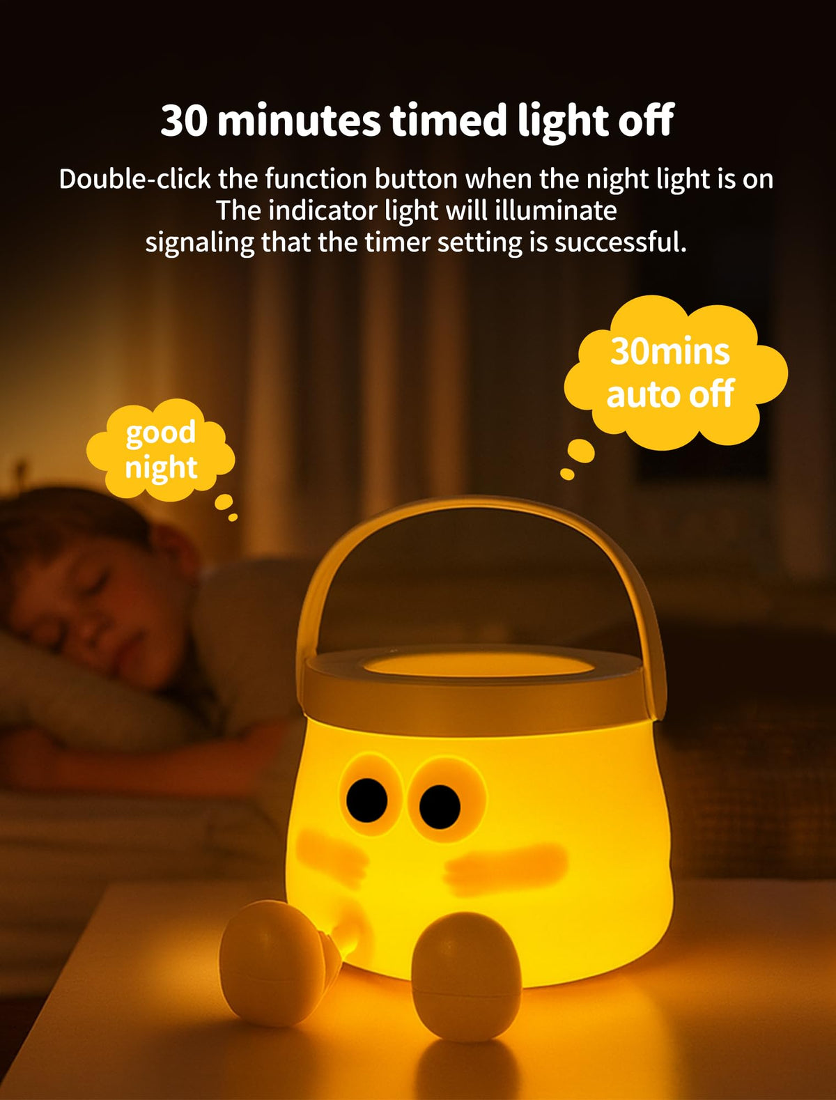 Tarinks Pumpkin Night Light for Kids, Rechargeable Bedside Lamp, Portable Handheld Lamps, Pumpkin Lantern Lamp for Office, Room Decor, Cute Sleep Nightlight, Funny Gifts for Baby Teen Adult