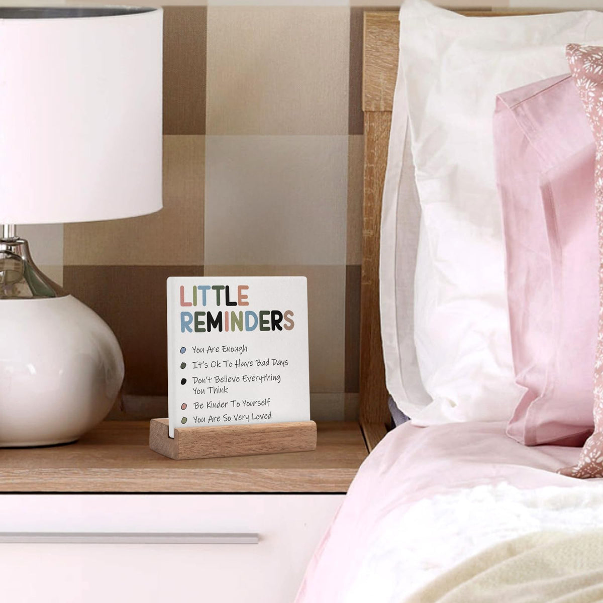 Encouragement Gifts for Women Little Reminders Desk Sign - Mental Health Gifts Dorm Decor for College Girls Positive Gifts Inspirational Decor Motivational Plaque Cheer Up Presents Uplifting Gifts