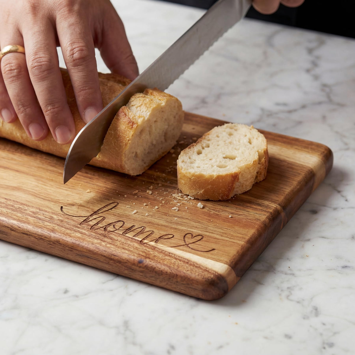 Solid Wood Cutting Board for Kitchen - Essential Housewarming Gift for New Home & Apartment, Practical New Home Gift Idea, Ideal Component for Housewarming Gift Baskets