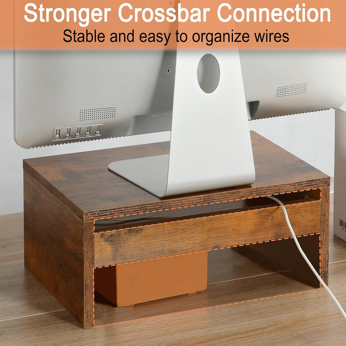 Riser-6.7 inch, TEAMIX Higher Monitor Stand Monitor Riser with Storage for Desk Small Monitor Stand TV/Screen/PC/Laptop