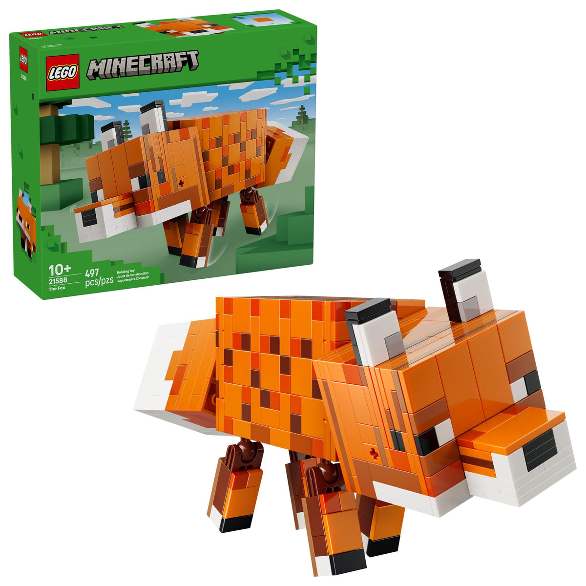 LEGO Minecraft The Fox Building & Pretend Play Toy for Boys & Girls - Poseable Video Game Character for Kids, Ages 10+ - Room Decor for Gaming Fans - Gift Idea for Birthdays - 21588