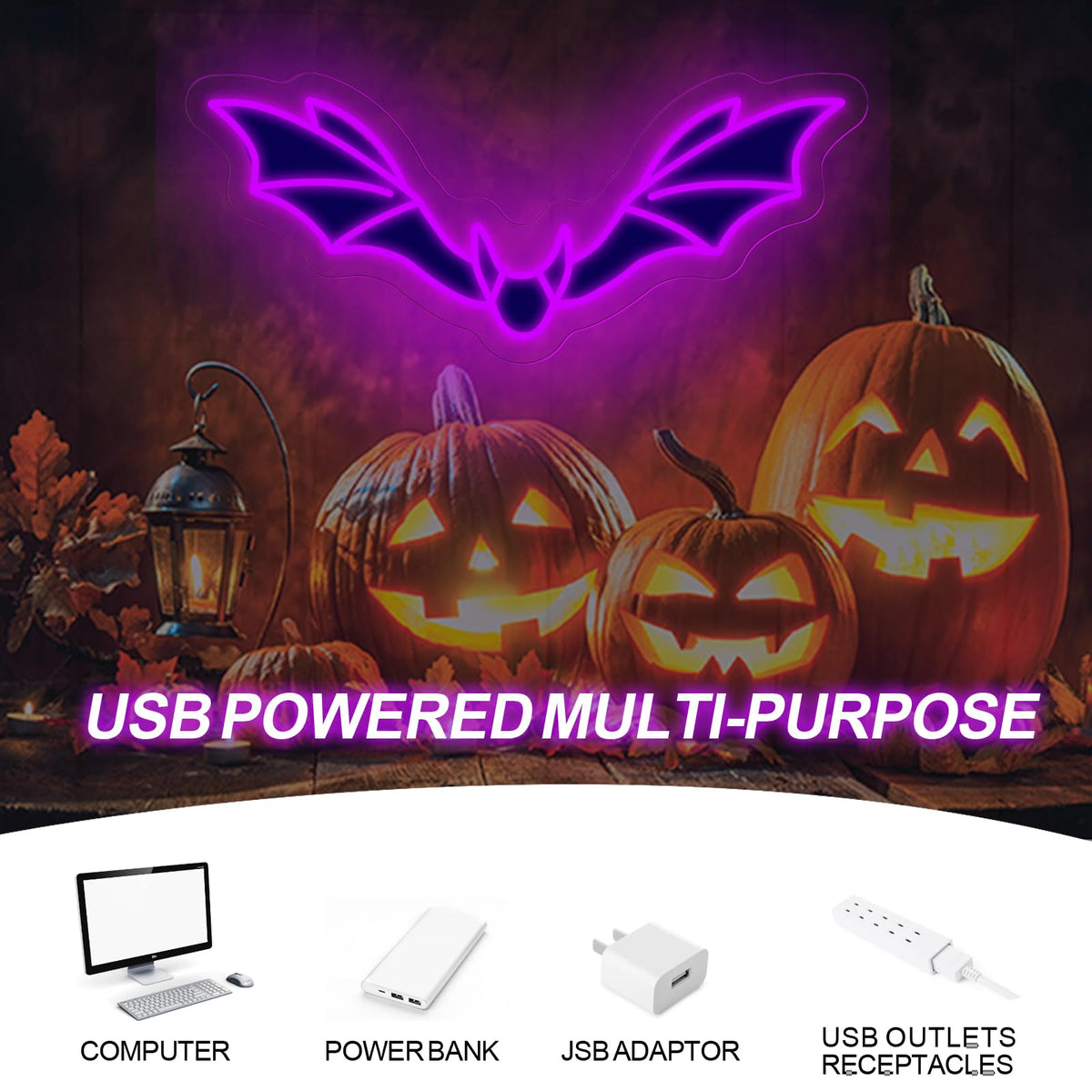 Bat Neon Sign, Halloween Bats Decor, Horror Bedroom Dorm Wall Decoration, Bat Lovers Gift, Gothic Home Wall Room Decor, Red, 15.7"x6.9"