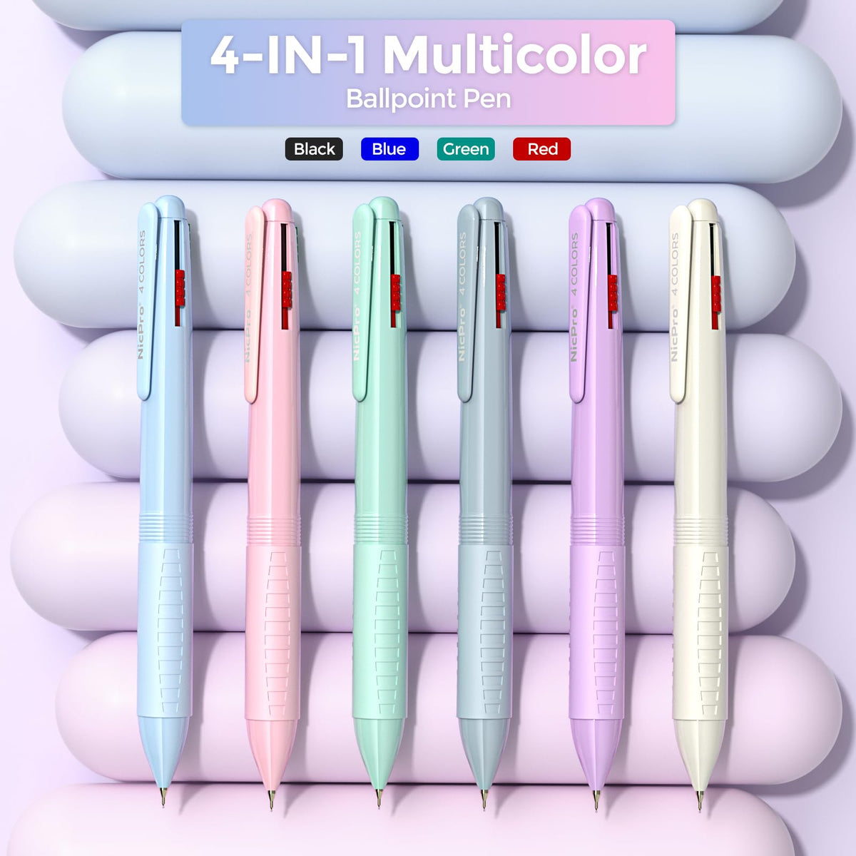 Nicpro 52PCS Aesthetic School Supplies with Cute Pencil Case, 12 Color Pastel Highlighter, 8 Gel Pens, 6 Multicolor Pen, 6 Mechanical Pencils 0.5 & 0.7 mm for Girls Student Stationary Set Preppy Stuff